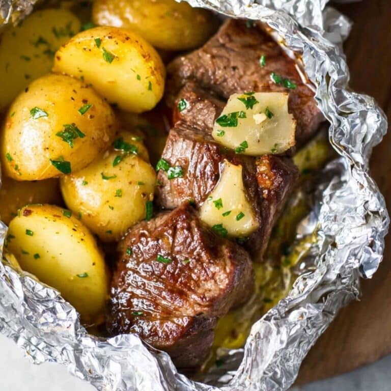 Garlic Butter Steak and Potato Foil Packets featured image