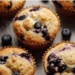 blueberry protein muffins fresh baked golden top