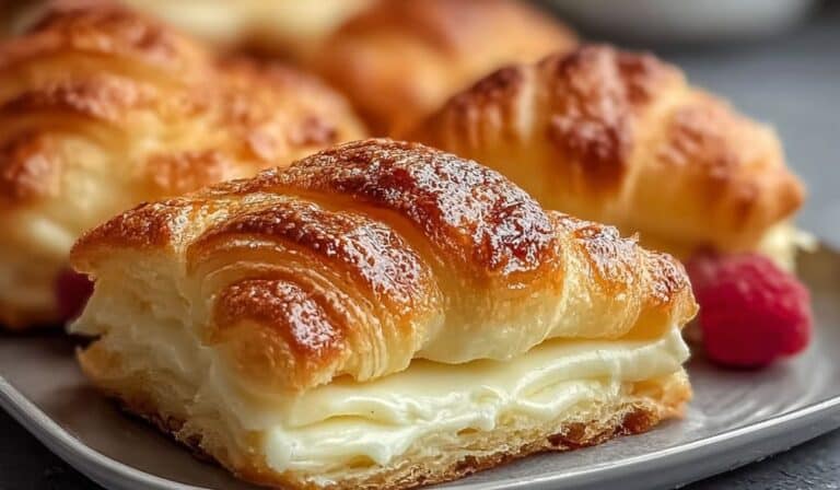 Cheesecake Crescent Rolls with golden flaky layers and creamy cheesecake filling