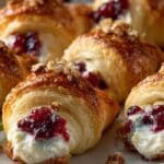 Cranberry Cream Cheese Crescent Bites on a holiday platter
