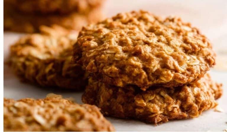 Healthy Oatmeal Toddler Breakfast Cookies stacked with oats