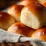 Easy 30-Minute Dinner Rolls in rustic basket