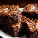 Nutella Brownies elegantly plated for serving