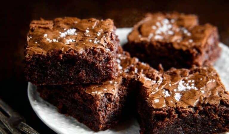 Nutella Brownies elegantly plated for serving