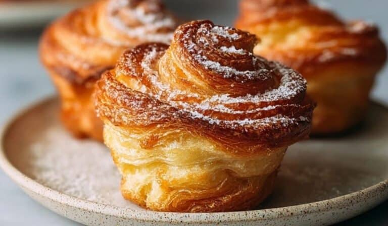 Golden gluten-free cruffin served fresh