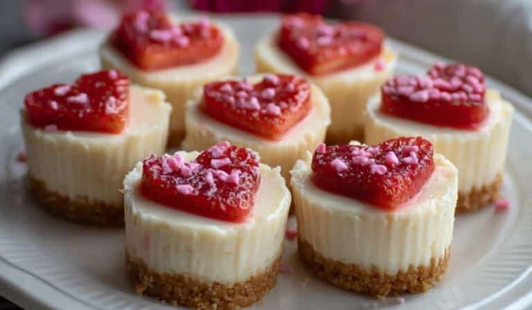 Mini Valentine’s Day Cheesecake Bites, Valentine’s Day Dessert, Mini Cheesecakes